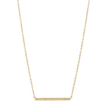 Round Brilliant Signature Simulant bar necklace in 18 carat yellow gold vermeil