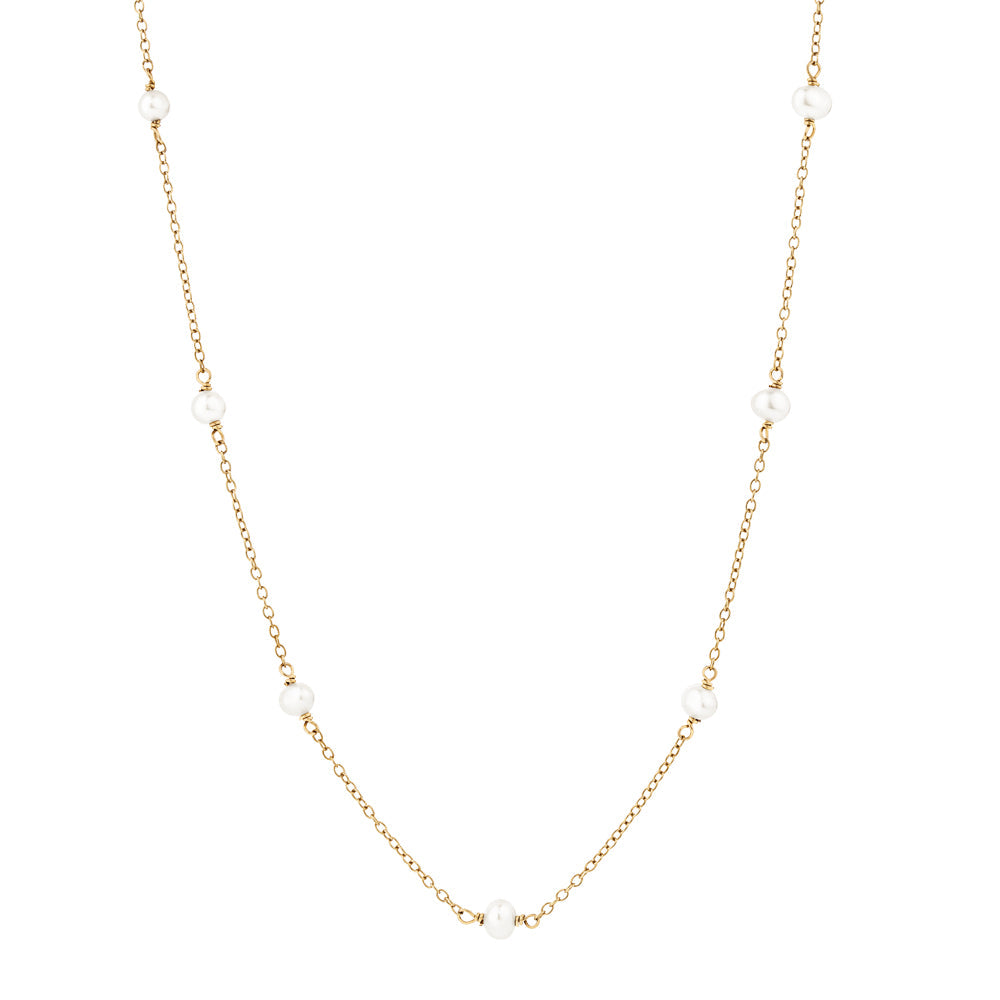 Multi cultured freshwater pearl necklace in 18 carat yellow gold vermeil
