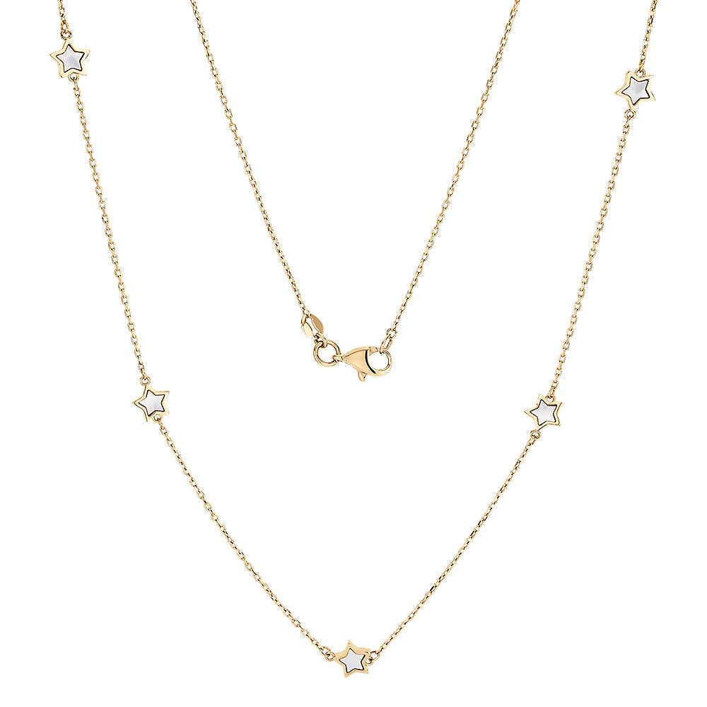 Necklace with mother of pearl in 10 carat yellow gold