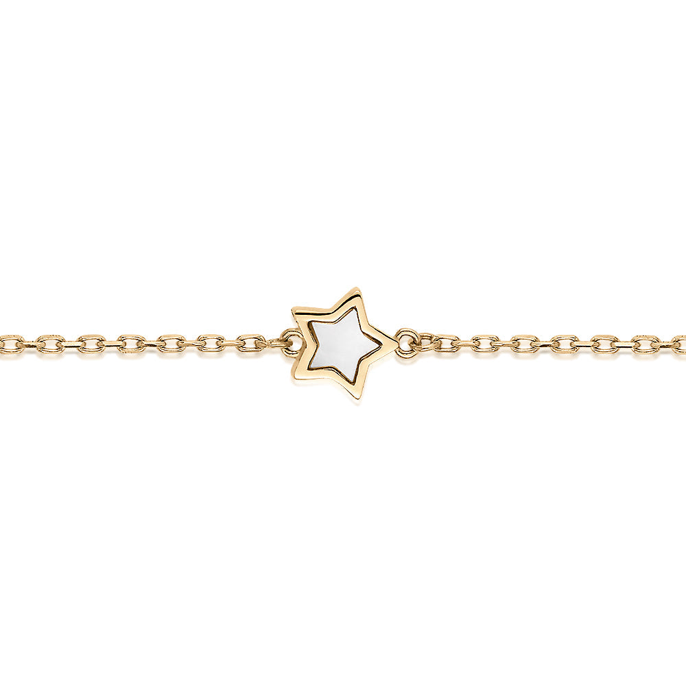 Necklace with mother of pearl in 10 carat yellow gold