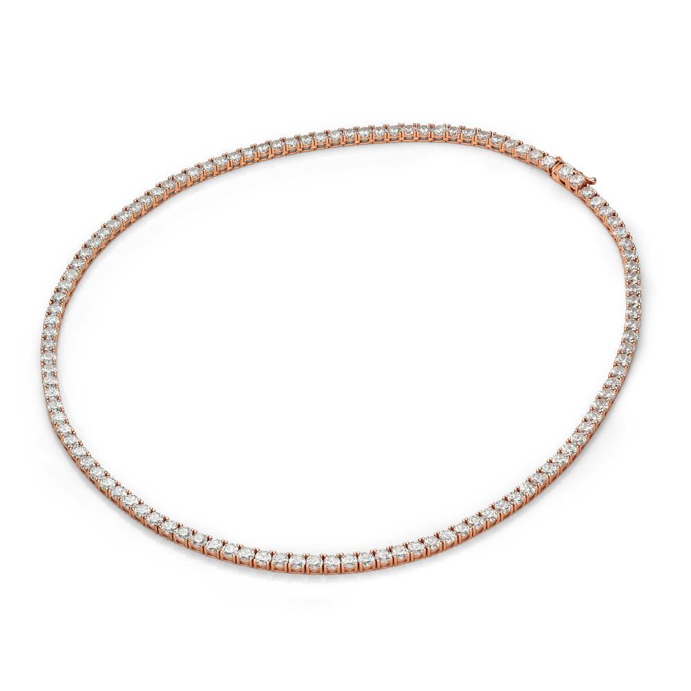 Round Brilliant tennis necklace with 19.72 carats* of diamond simulants in 10 carat rose gold