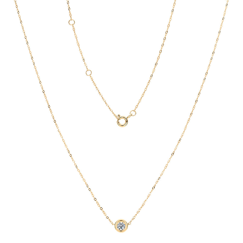 Premium Lab-Grown Diamond, 0.25 carat round brilliant solitaire necklace in 10 carat yellow gold