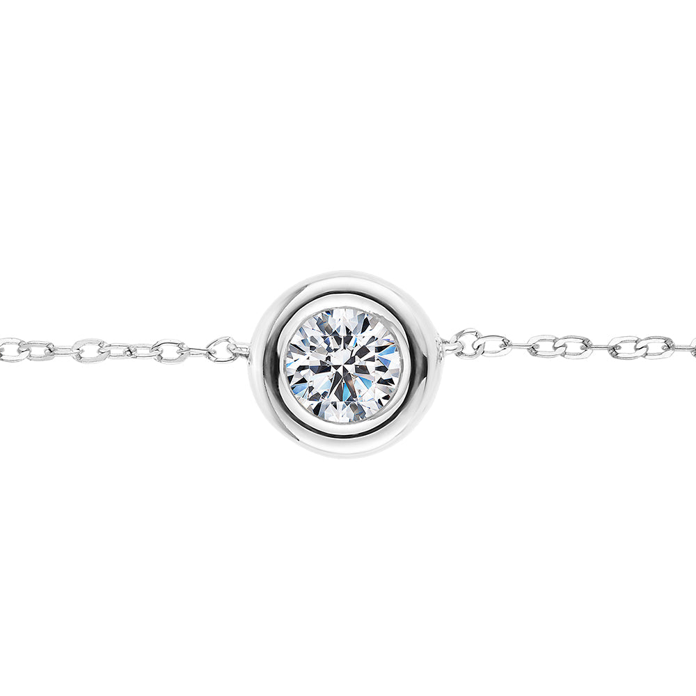 Premium Lab-Grown Diamond, 0.50 carat round brilliant solitaire necklace in 10 carat white gold