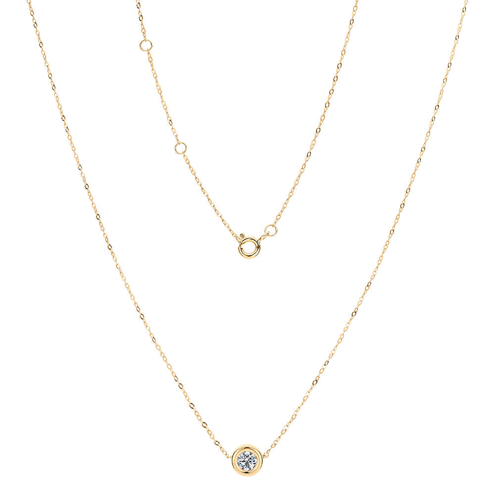 Premium Lab-Grown Diamond, 0.50 carat round brilliant solitaire necklace in 10 carat yellow gold