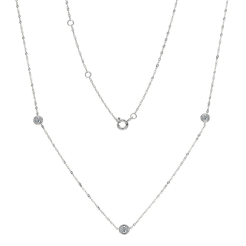 Premium Lab-Grown Diamond, 0.25 carat TW round brilliant necklace in 10 carat white gold