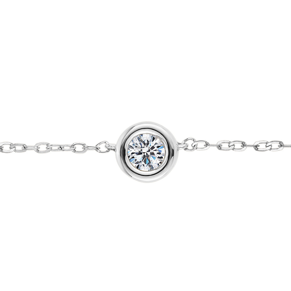 Premium Lab-Grown Diamond, 0.25 carat TW round brilliant necklace in 10 carat white gold
