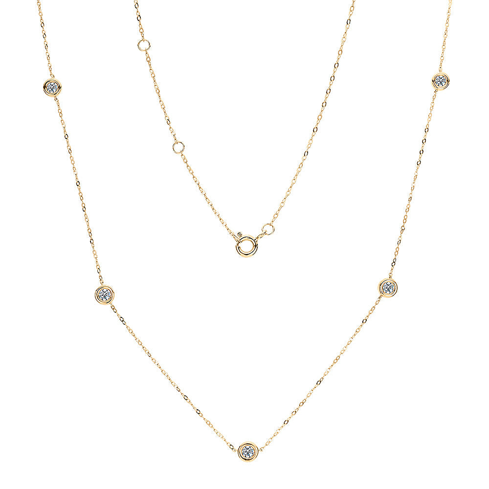 Premium Lab-Grown Diamond, 0.50 carat TW round brilliant necklace in 10 carat yellow gold