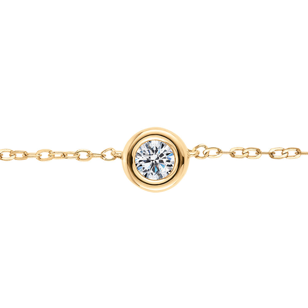 Premium Lab-Grown Diamond, 0.50 carat TW round brilliant necklace in 10 carat yellow gold