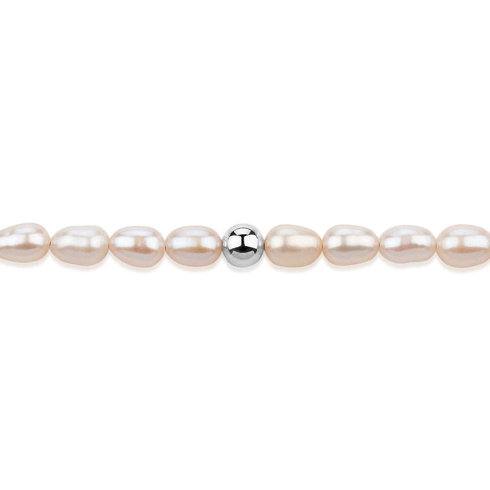 Cultured freshwater pearl necklace in sterling silver