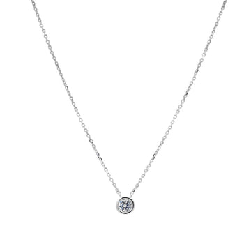 Round Brilliant solitaire necklace with a 0.25 carat* diamond simulant in sterling silver
