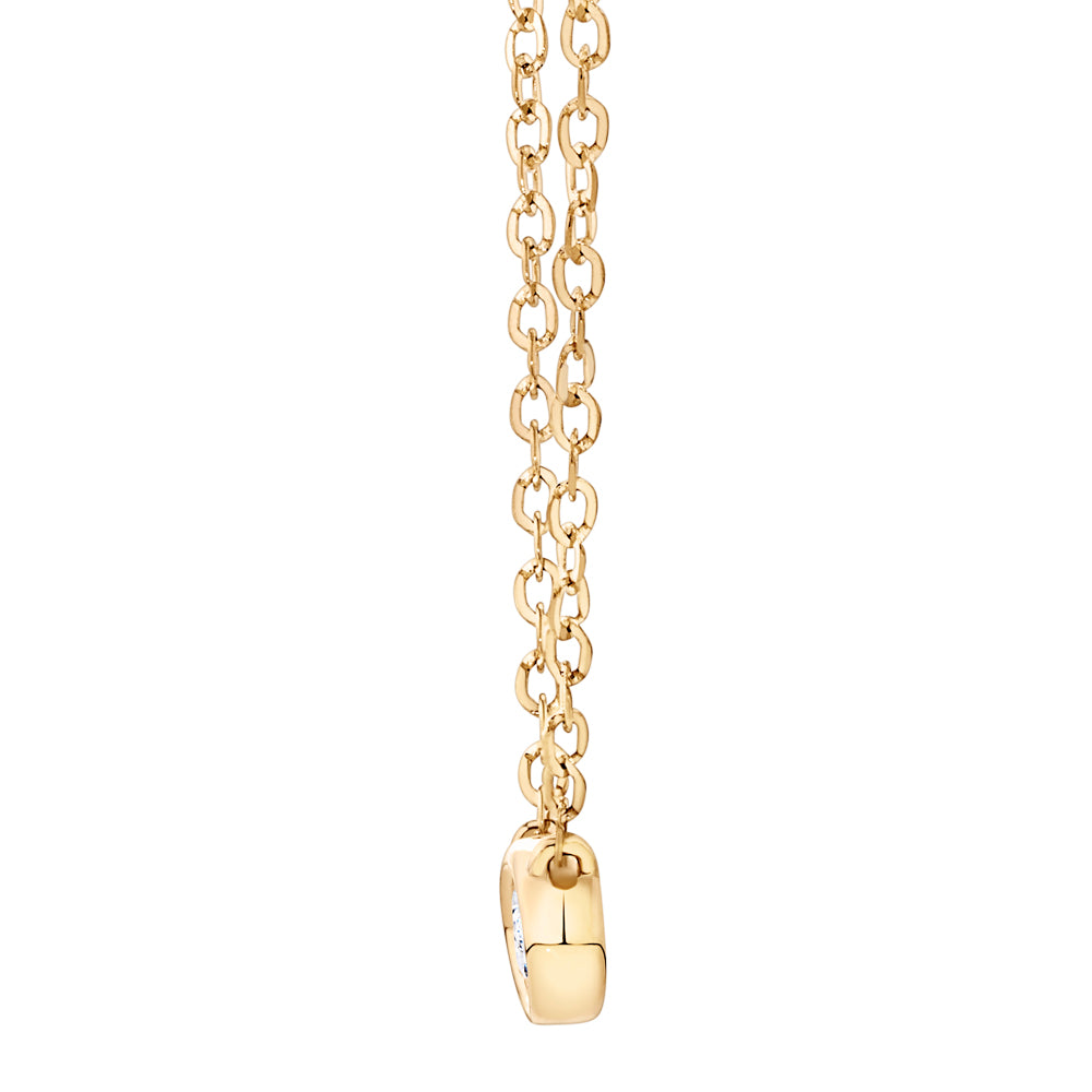 Lab-Grown Diamond, 0.09 carat oval solitaire necklace in 10 carat yellow gold