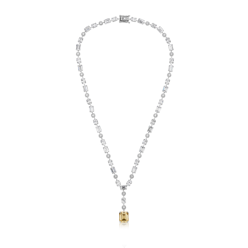 Sophia  Statement necklace with 48.54 carats* of diamond simulants in sterling silver
