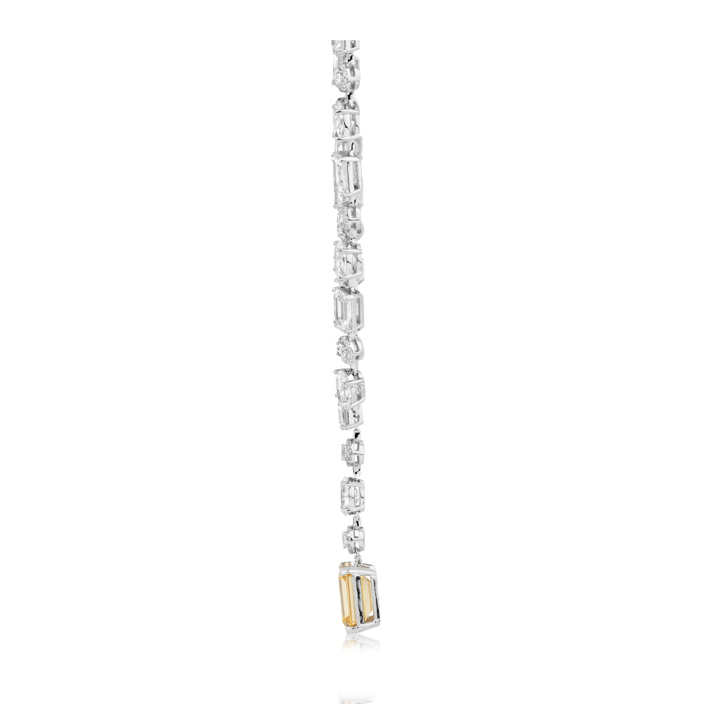 Sophia  Statement necklace with 48.54 carats* of diamond simulants in sterling silver