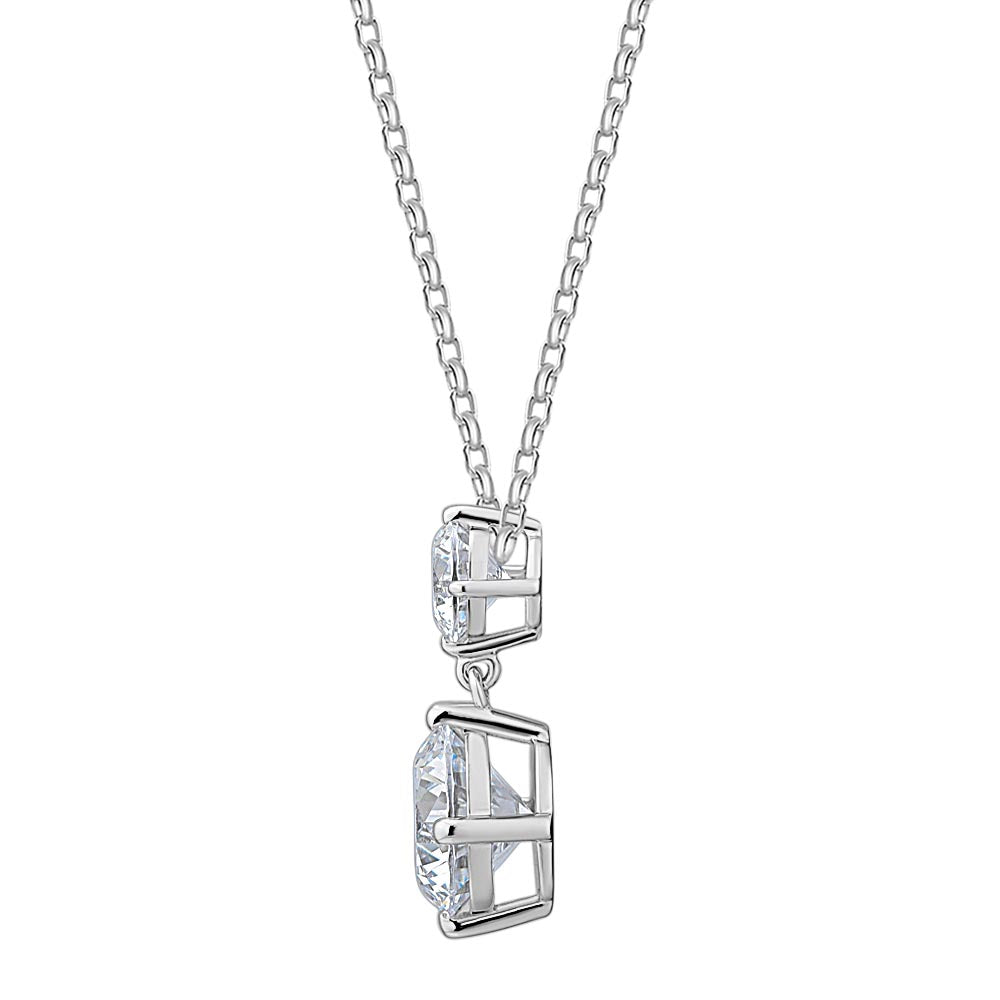 Fancy pendant with 2.5 carats* of diamond simulants in 10 carat white gold