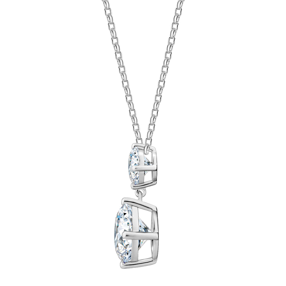 Fancy pendant with 4.19 carats* of diamond simulants in 10 carat white gold