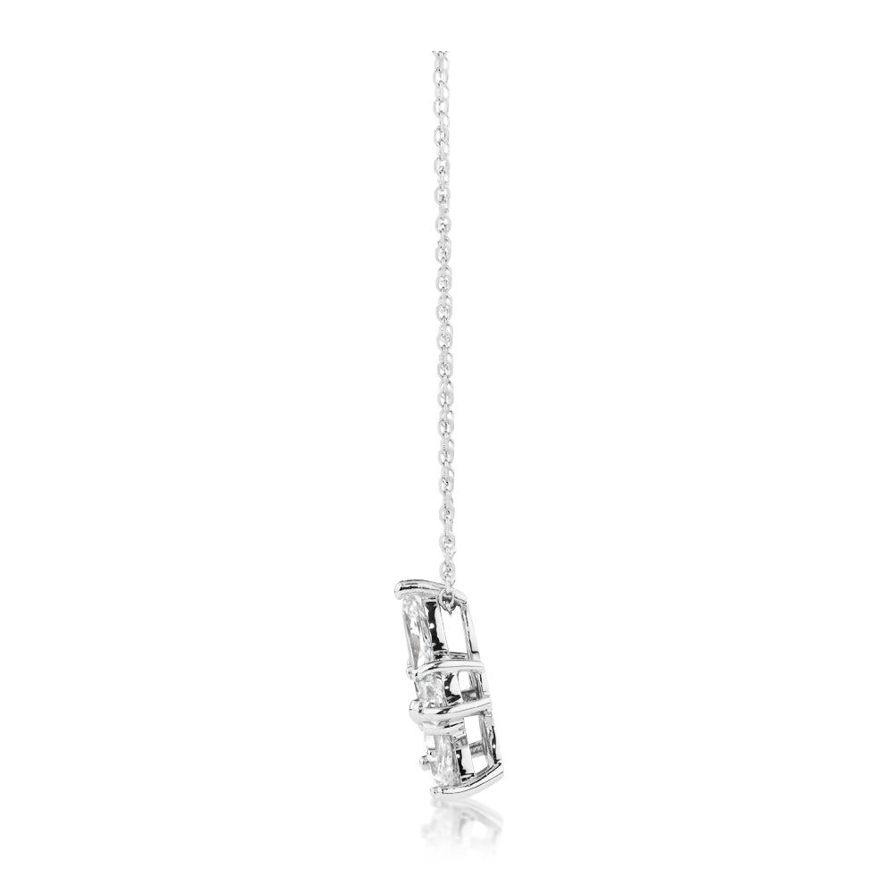 Marquise and Pear Cut Pendant in 10ct White Gold