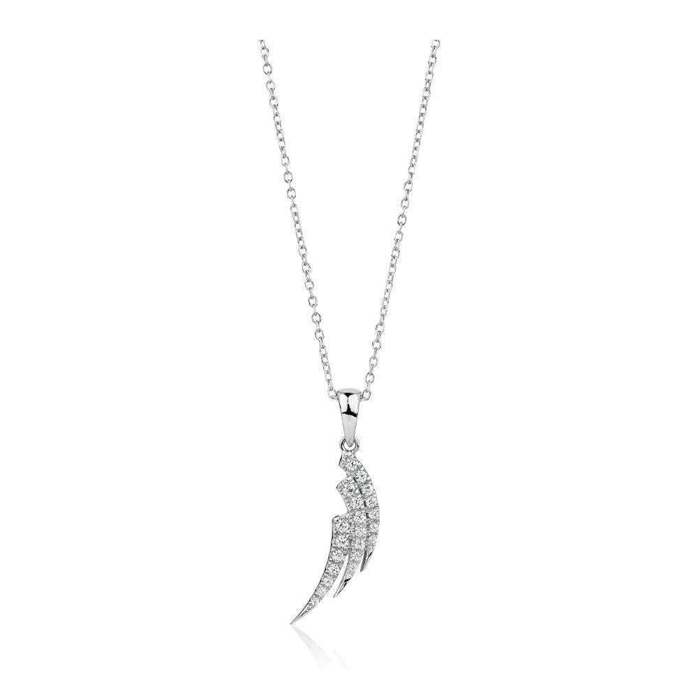 Fancy pendant in 10 carat white gold