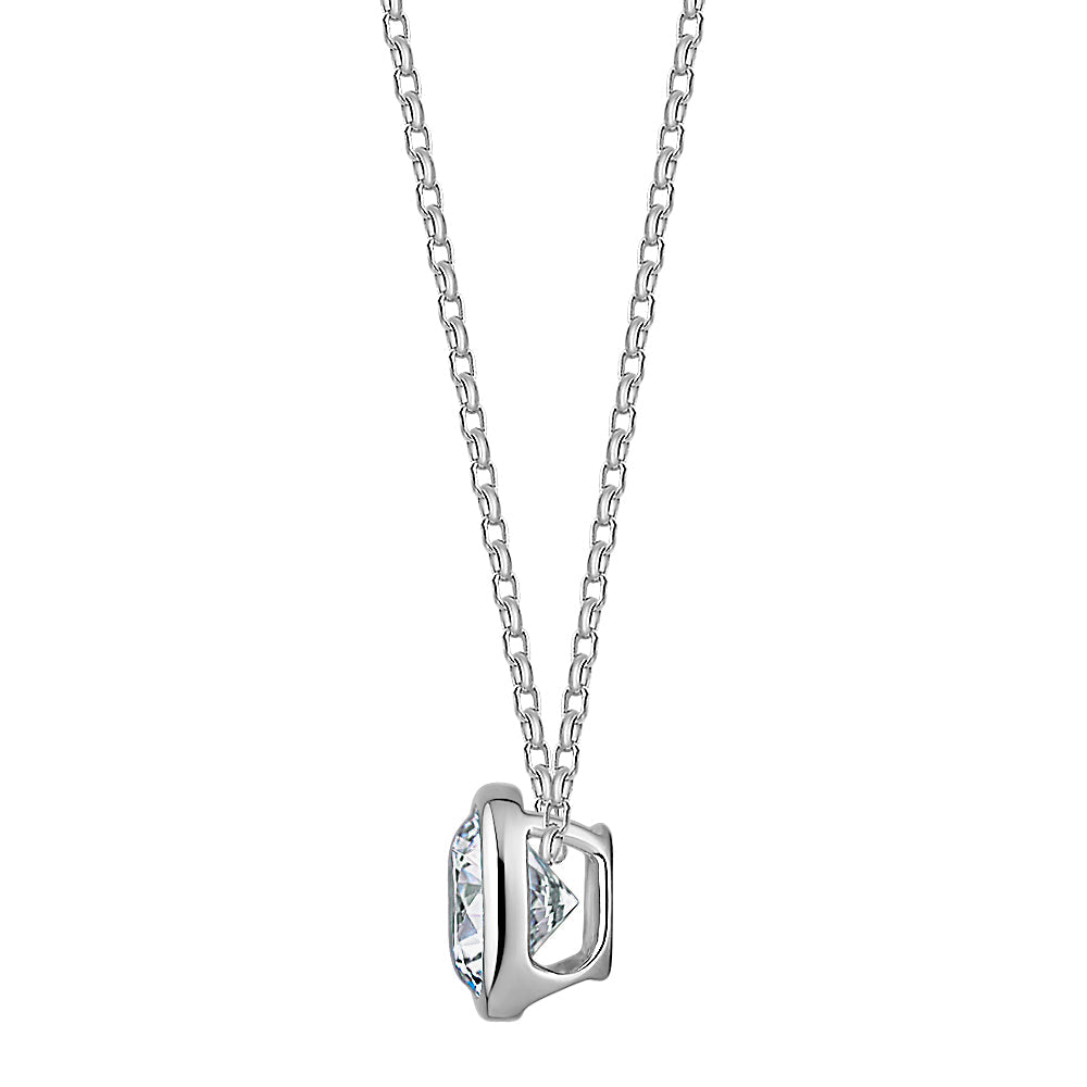 Round Brilliant solitaire pendant with 1.03 carat* diamond simulant in 10 carat white gold