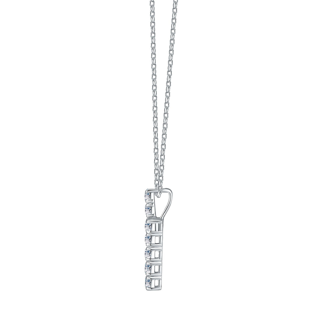Cross pendant with 1.21 carats* of diamond simulants in 10 carat white gold
