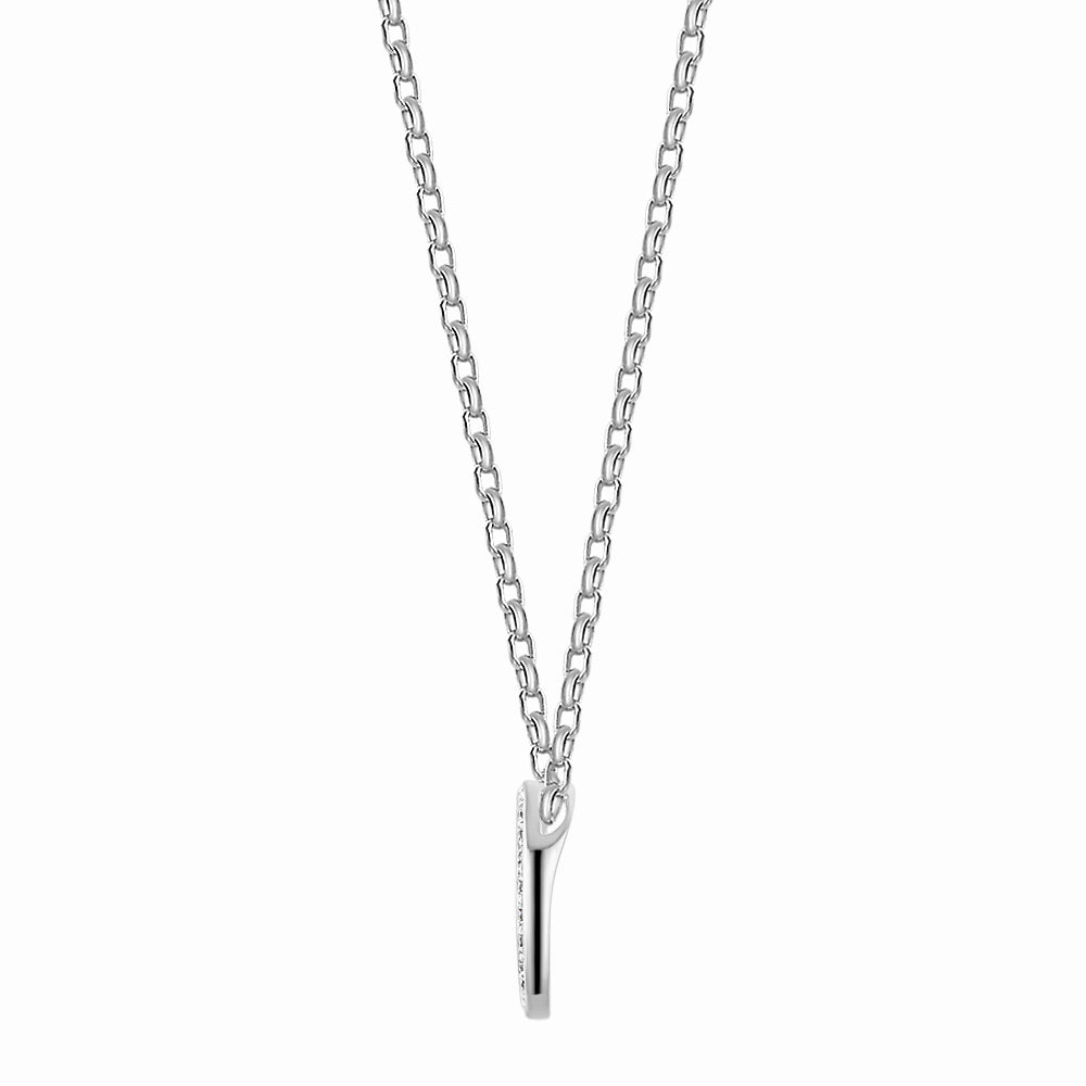 Circle pendant with 0.69 carats* of diamond simulants in 10 carat white gold