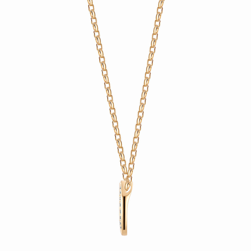 Circle pendant with 0.69 carats* of diamond simulants in 10 carat yellow gold