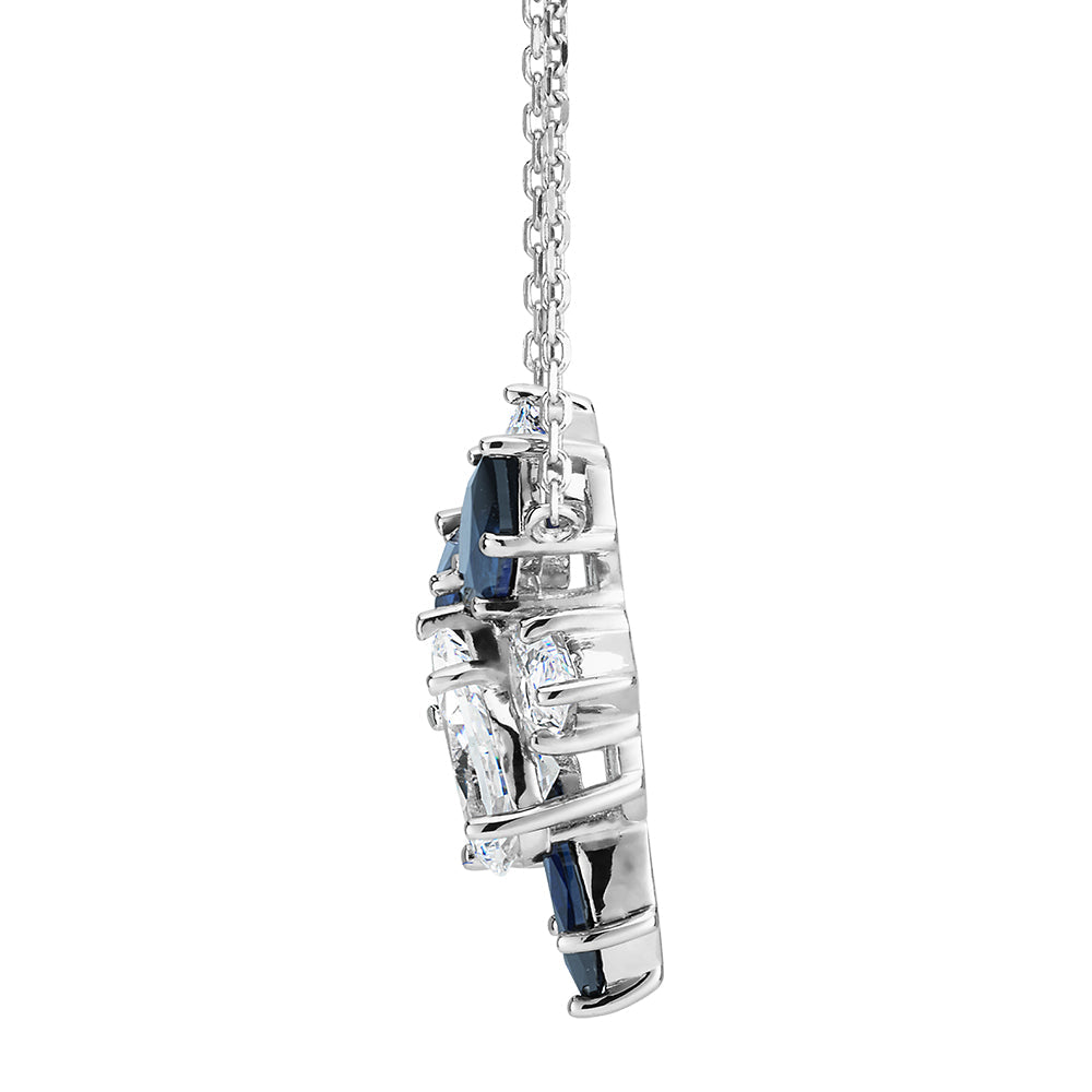Necklace with 3.43 carats* of diamond simulants in sterling silver