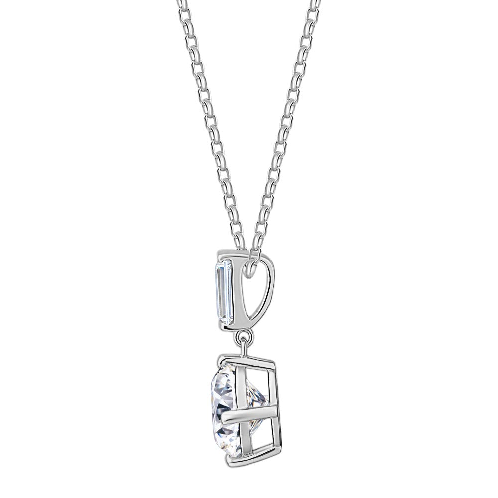 Fancy pendant with 2.3 carats* of diamond simulants in 10 carat white gold
