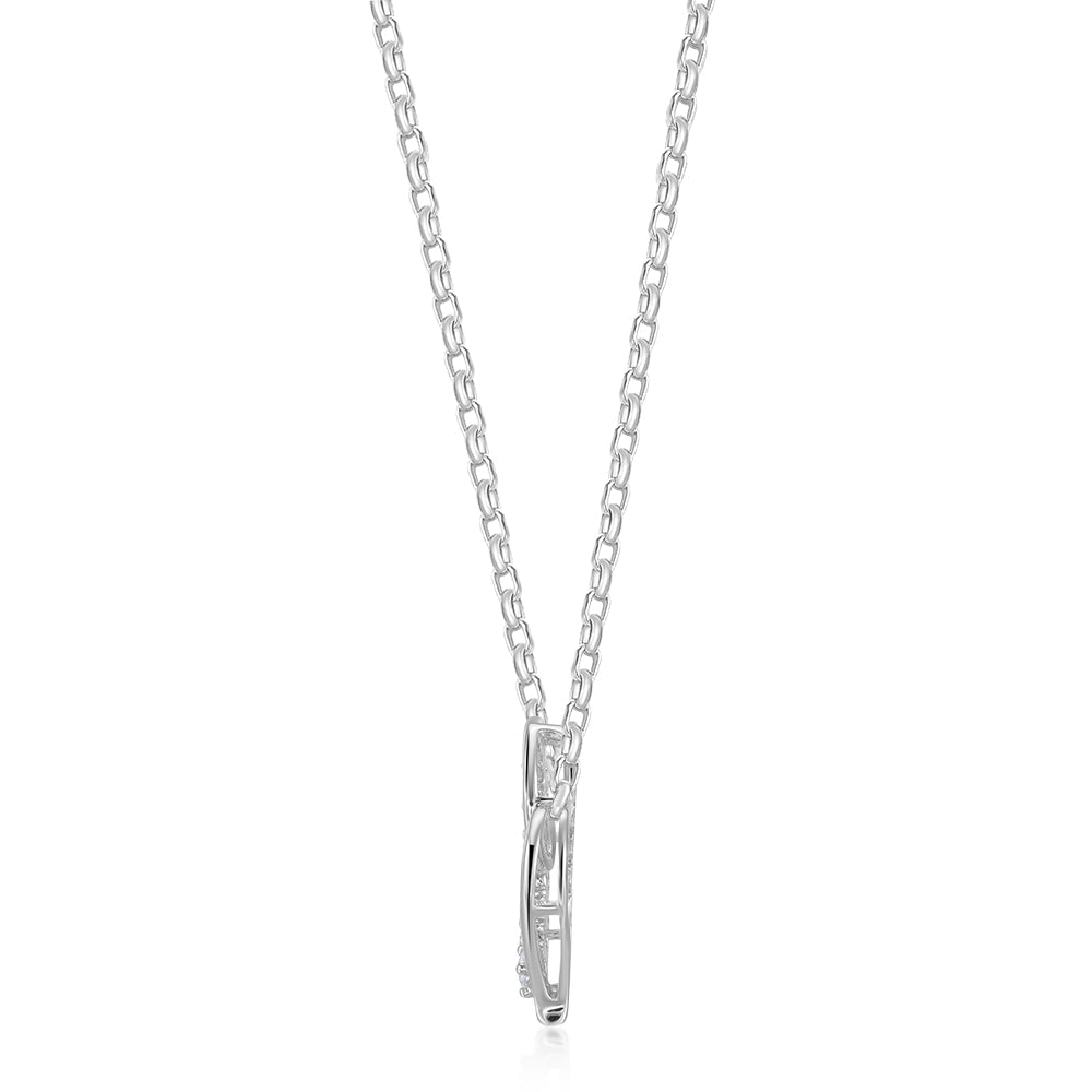 Fancy pendant with 0.25 carats* of diamond simulants in 10 carat white gold