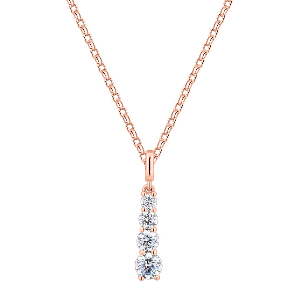 Fancy pendant with 0.62 carats* of diamond simulants in 10 carat rose gold