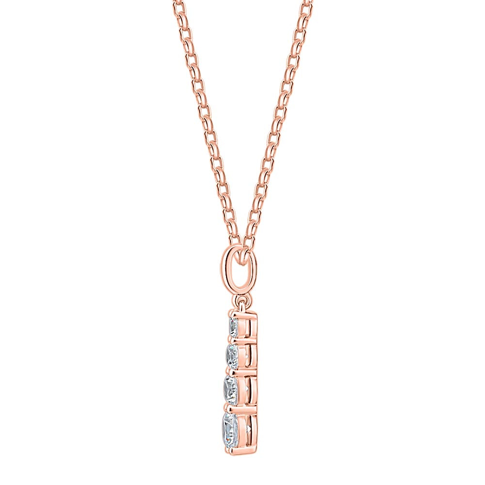 Fancy pendant with 0.62 carats* of diamond simulants in 10 carat rose gold