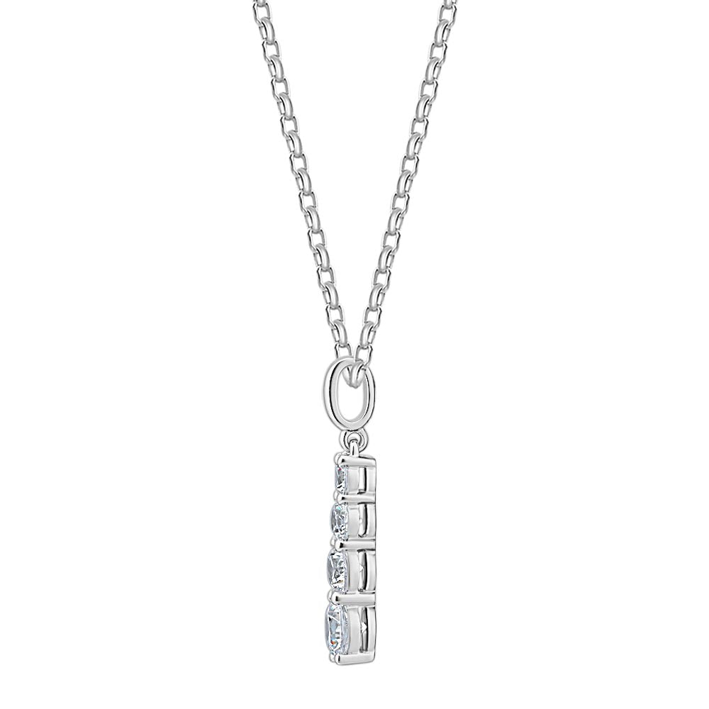 Fancy pendant with 0.62 carats* of diamond simulants in 10 carat white gold