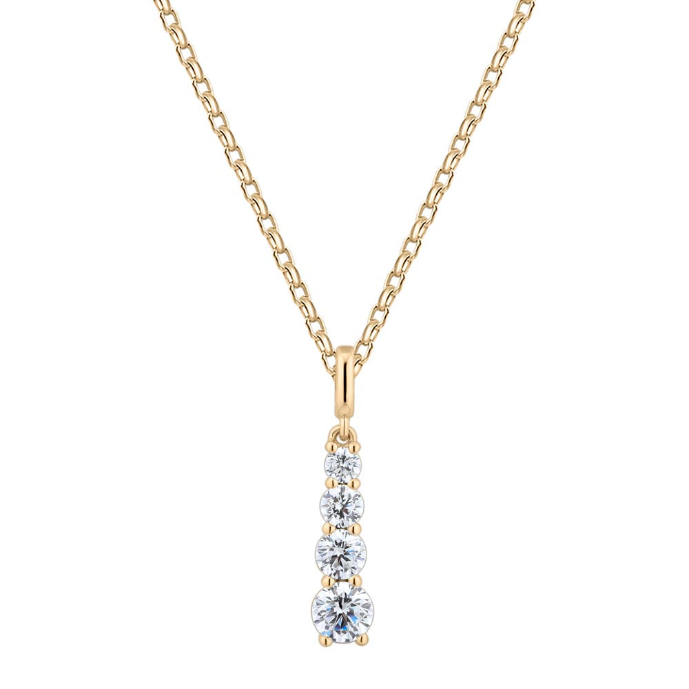 Fancy pendant with 0.62 carats* of diamond simulants in 10 carat yellow gold