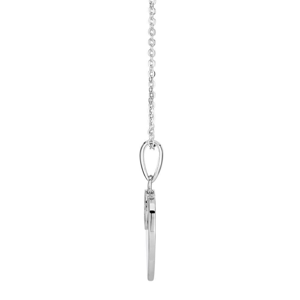 Round Brilliant diamond simulant necklace in sterling silver