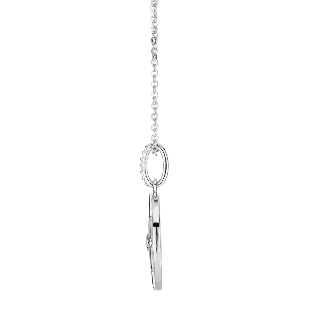Round Brilliant diamond simulant necklace in sterling silver