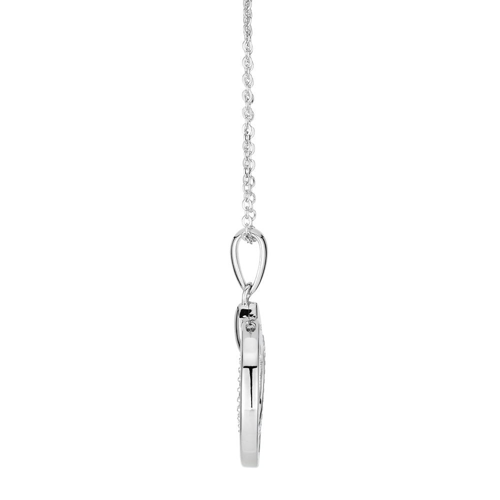 Round Brilliant diamond simulant necklace in sterling silver