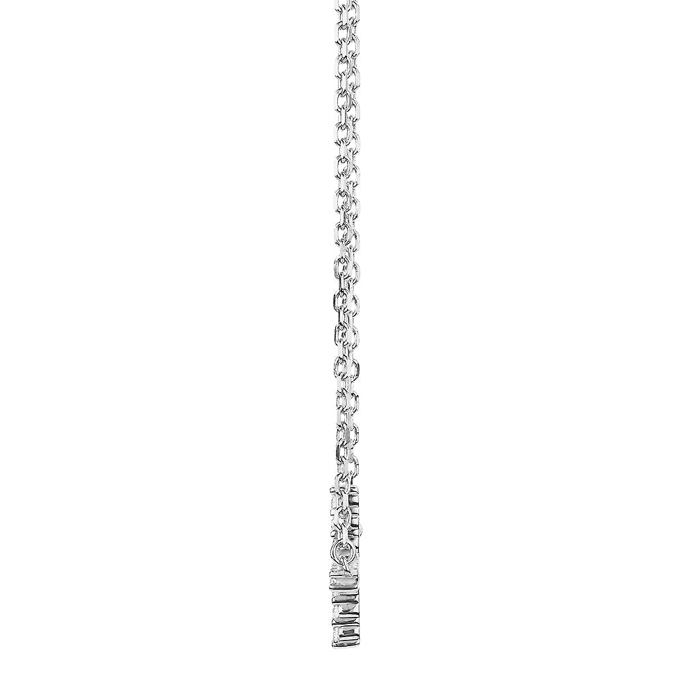 Round Brilliant necklace with 0.17 carats* of diamond simulants in sterling silver