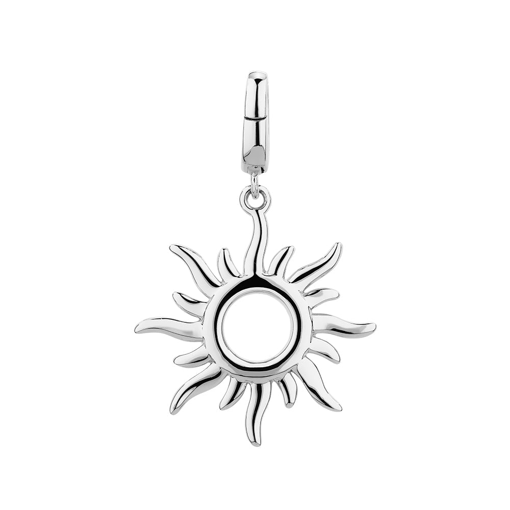 Round Brilliant charm pendant with 0.21 carats* of diamond simulants in sterling silver