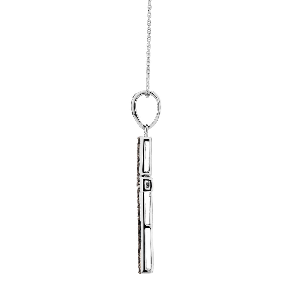 Cross pendant with 0.51 carats* of diamond simulants in sterling silver