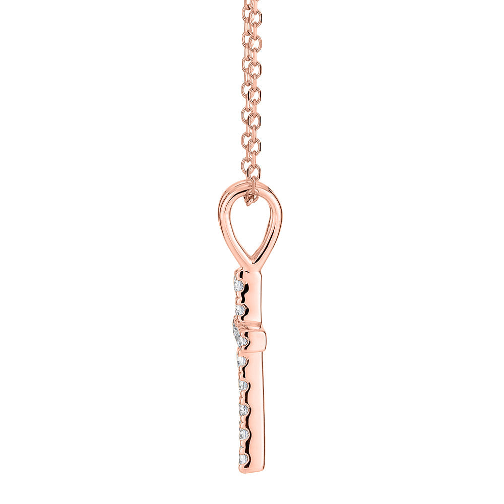 Cross pendant in 10 carat rose gold
