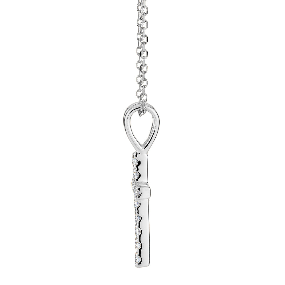Cross pendant in 10 carat white gold