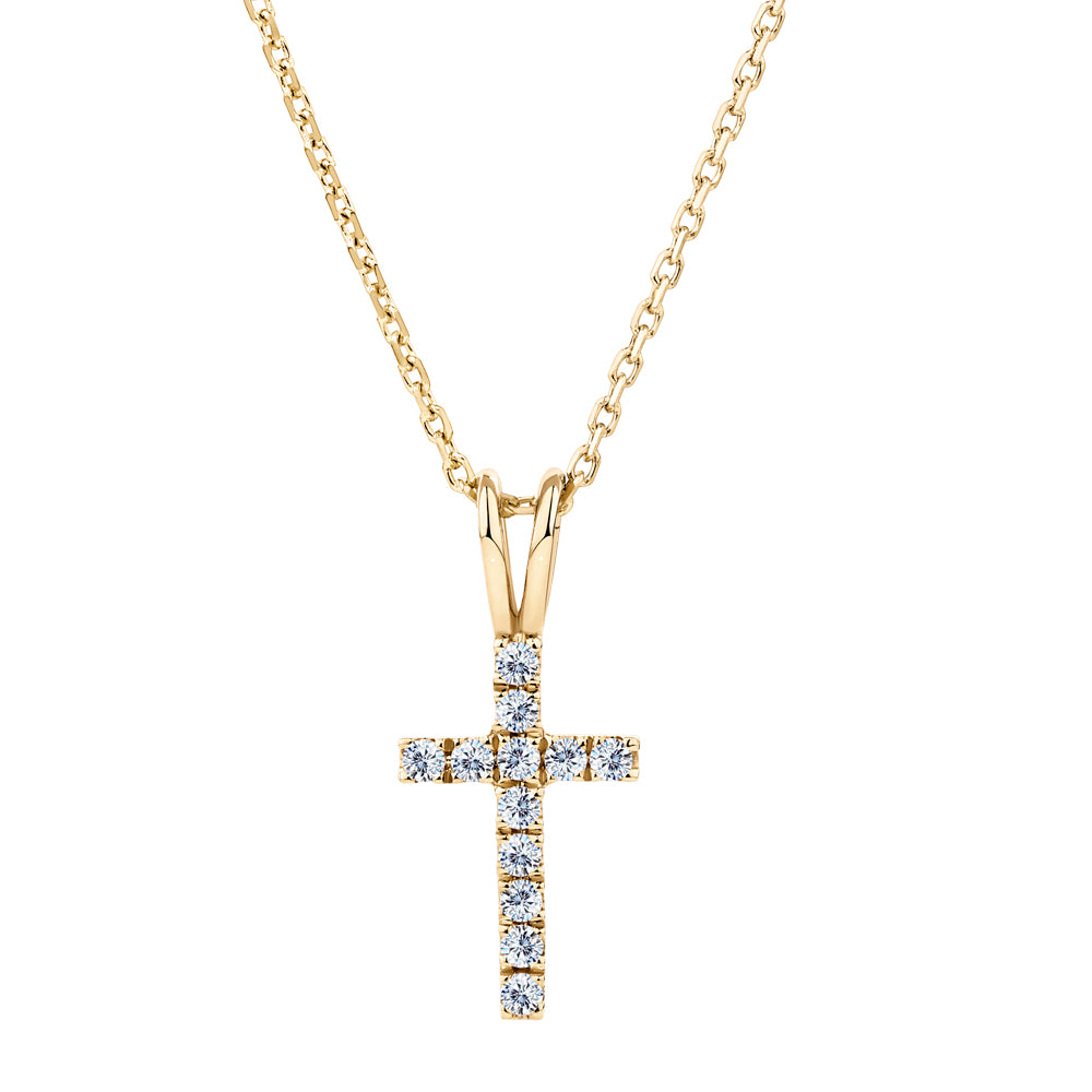 Cross pendant in 10 carat yellow gold