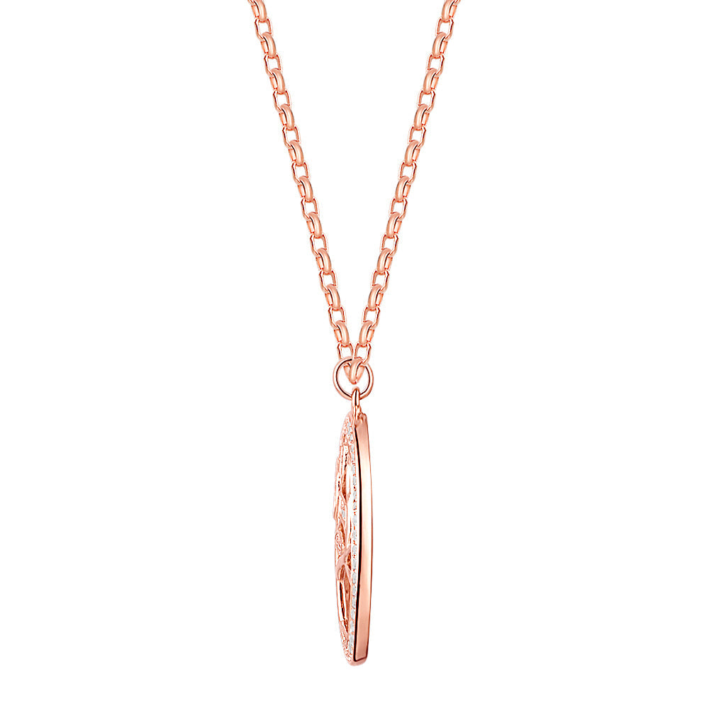 Fancy pendant with 0.35 carats* of diamond simulants in 10 carat rose gold