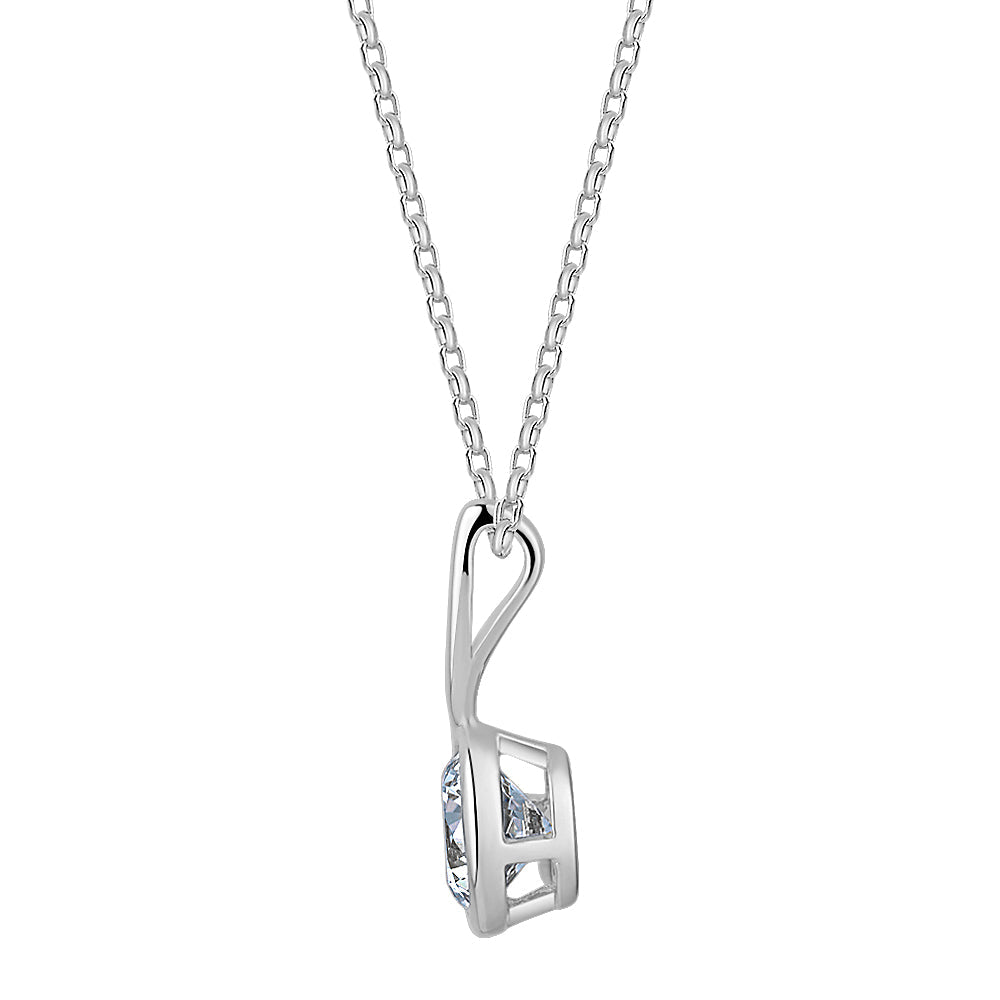 Fancy pendant with 1.03 carats* of diamond simulants in 10 carat white gold