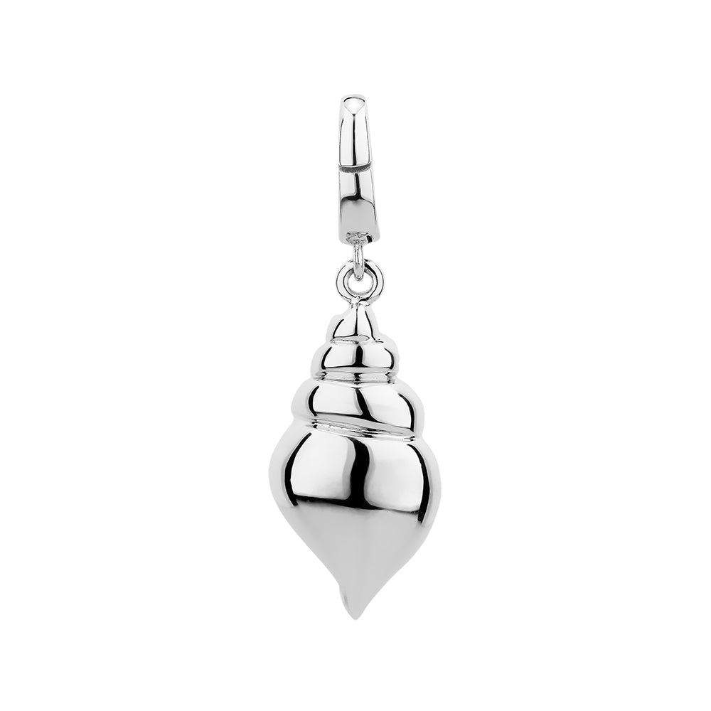Charm pendant with diamond simulants in sterling silver