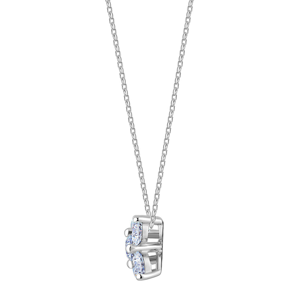 Fancy pendant with 1.17 carats* of diamond simulants in 10 carat white gold