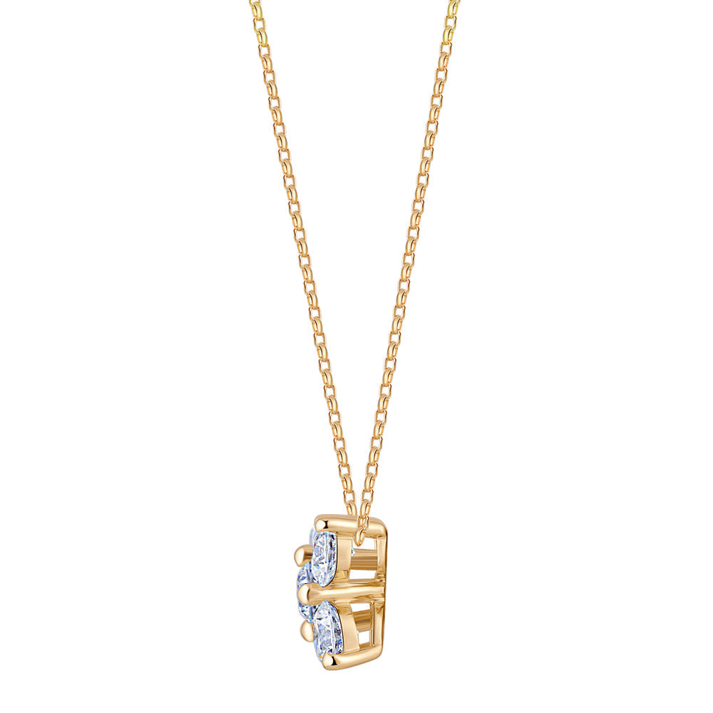 Fancy pendant with 1.17 carats* of diamond simulants in 10 carat yellow gold