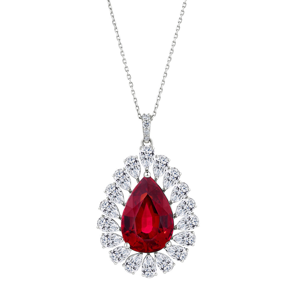 Lab Grown Diamond Pendent + Gold Chain in 18K W/G