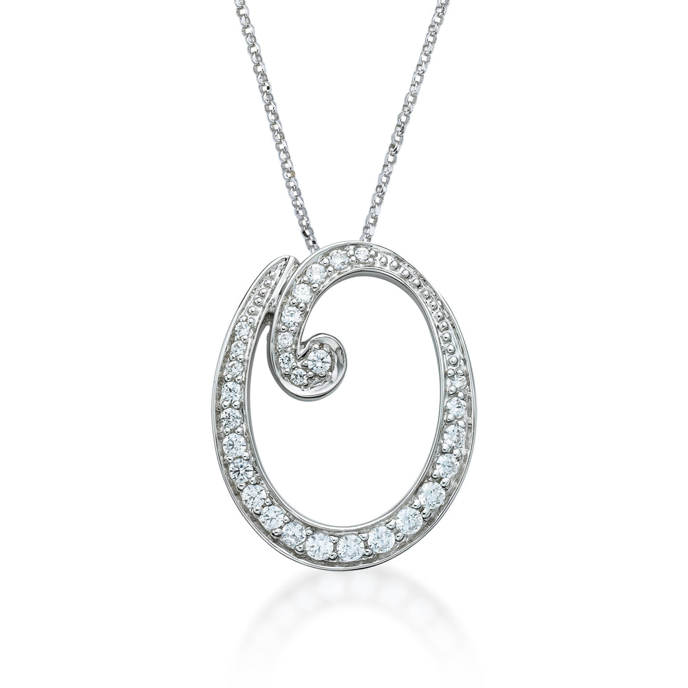 Initial Pendant - O in Sterling Silver