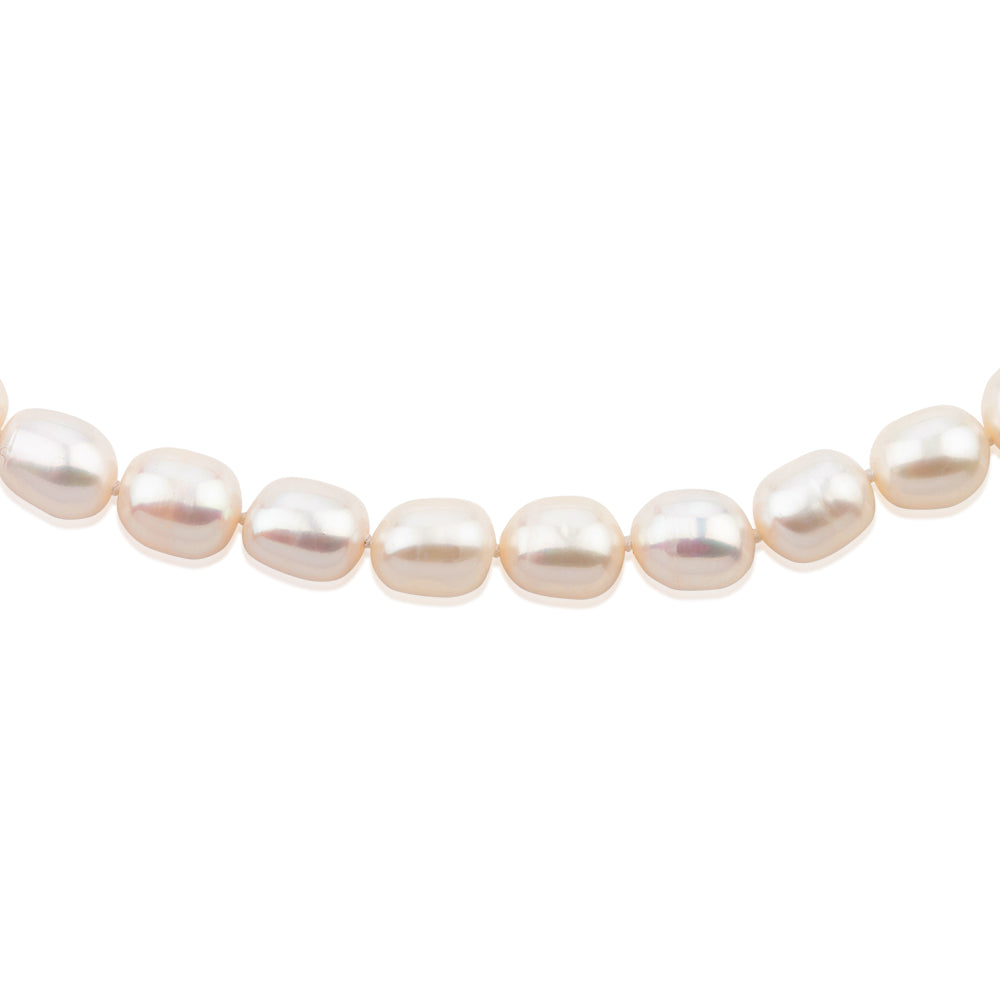 Cultured freshwater pearl slider necklace in sterling silver