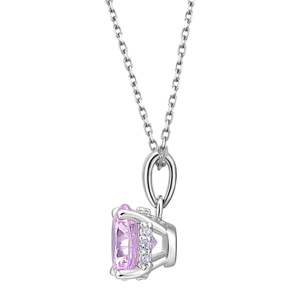 Round Brilliant necklace with 1.37 carats* of diamond simulants in sterling silver